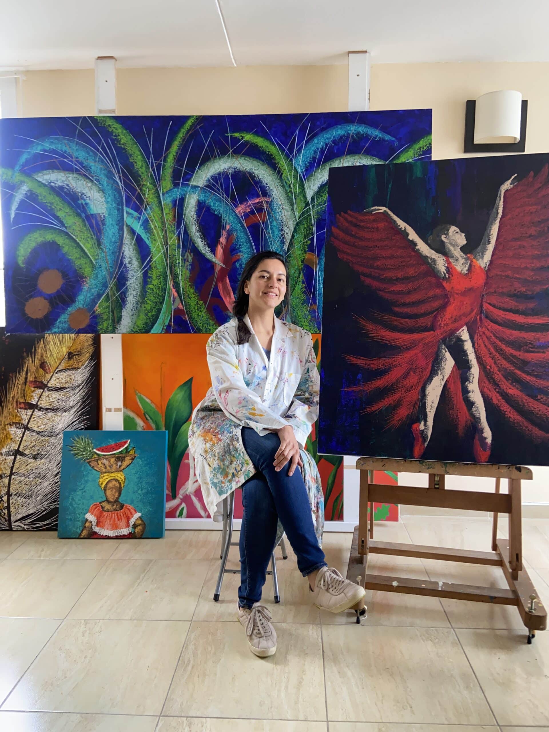 My body of work includes different themes such as nature, movement and traditional images from my country