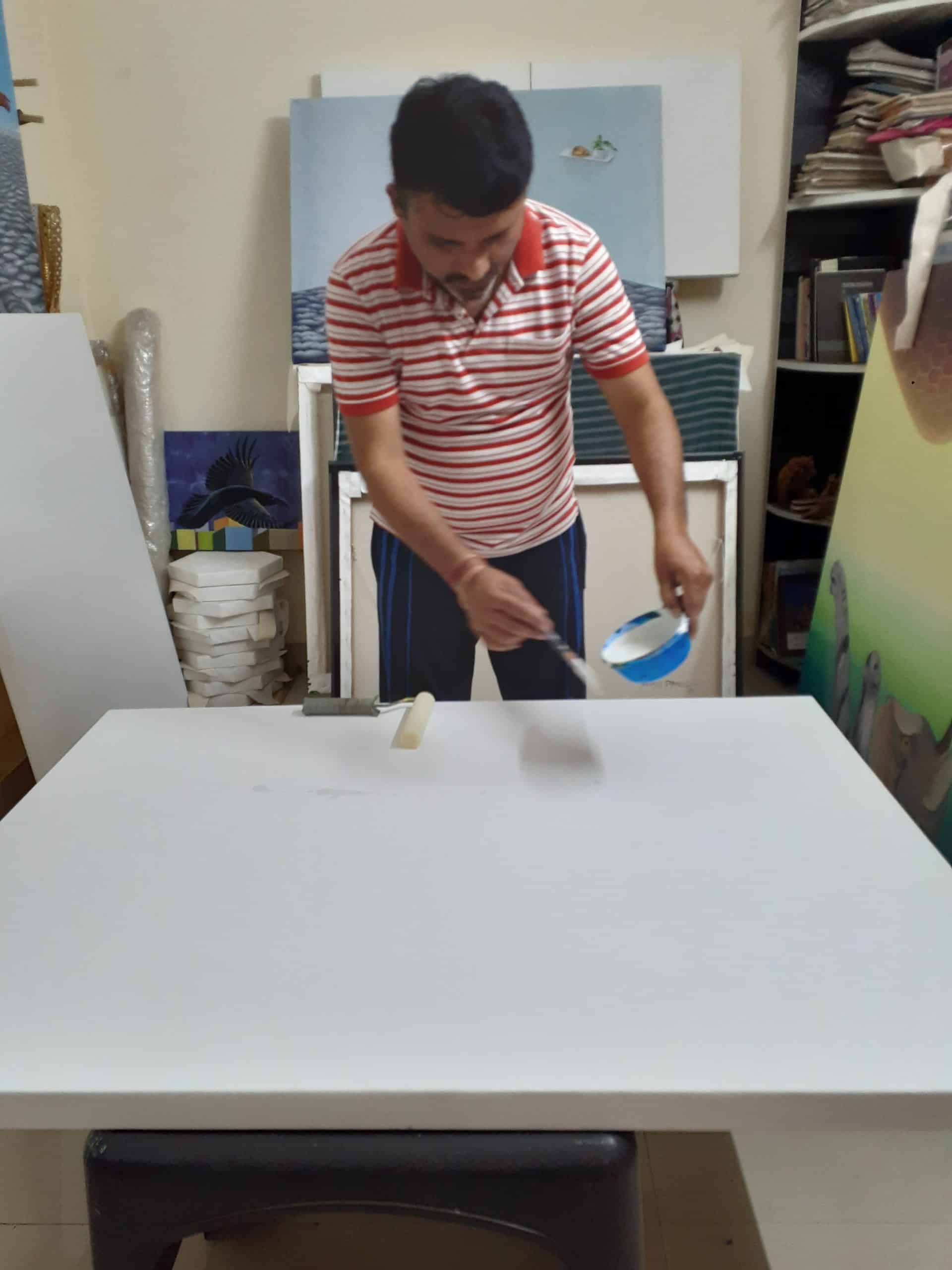 Preparing ground for the painting process