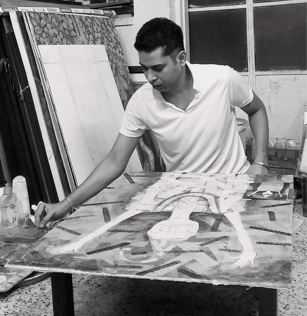 Painting my dream in the studio