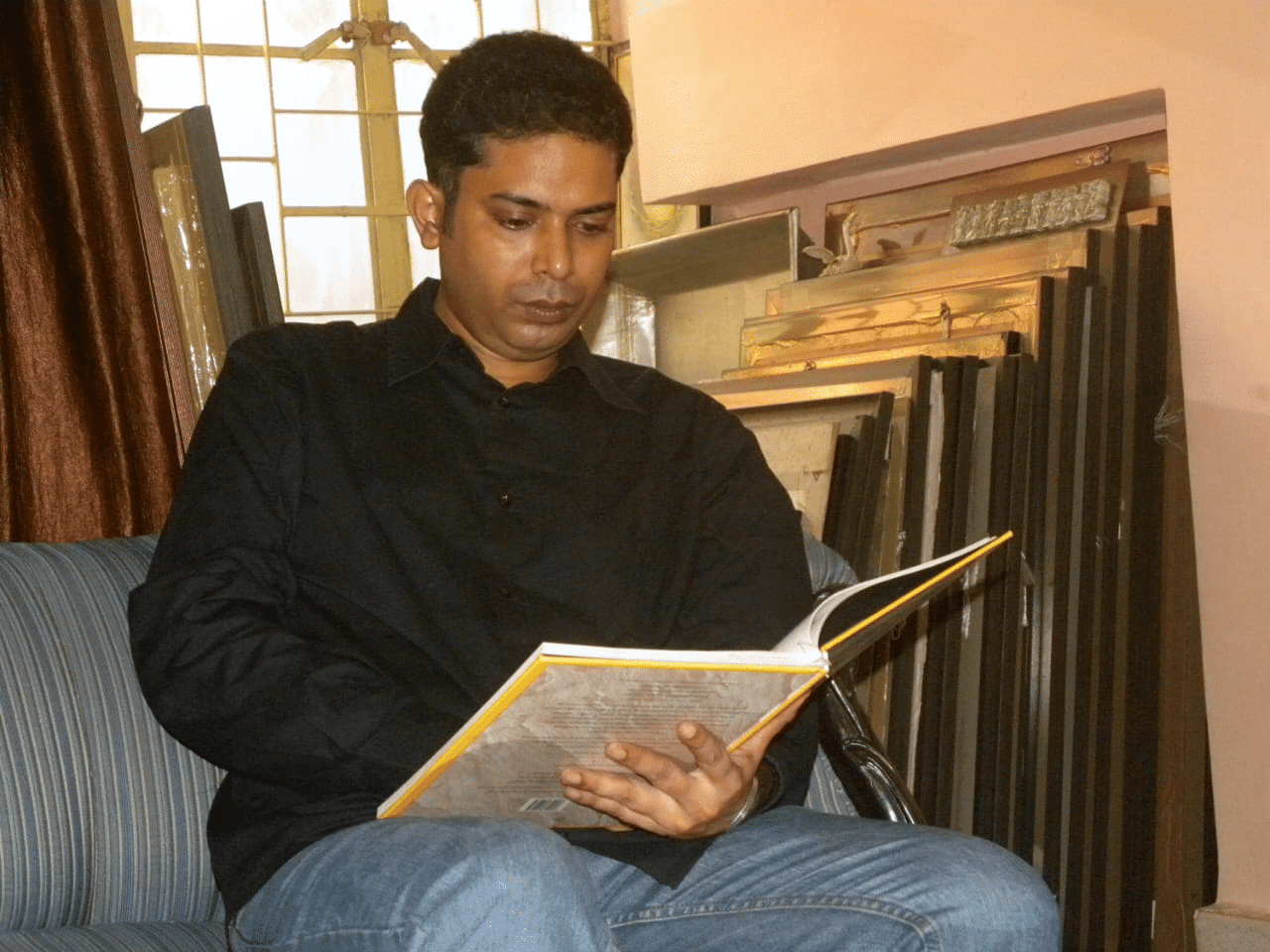 Reminiscing my paintings in my studio