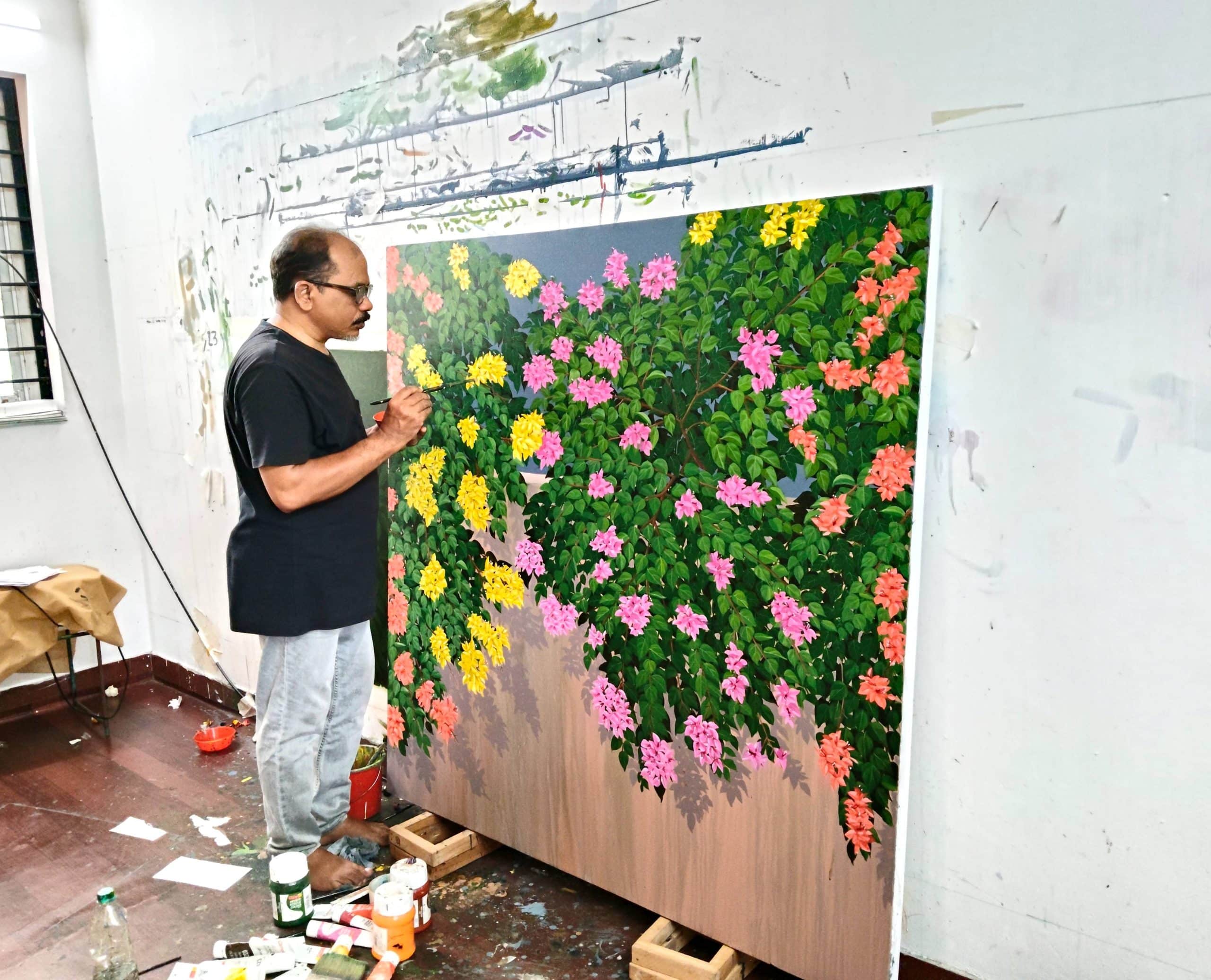 Amidst the organized chaos, I prepare for my next artistic endeavor