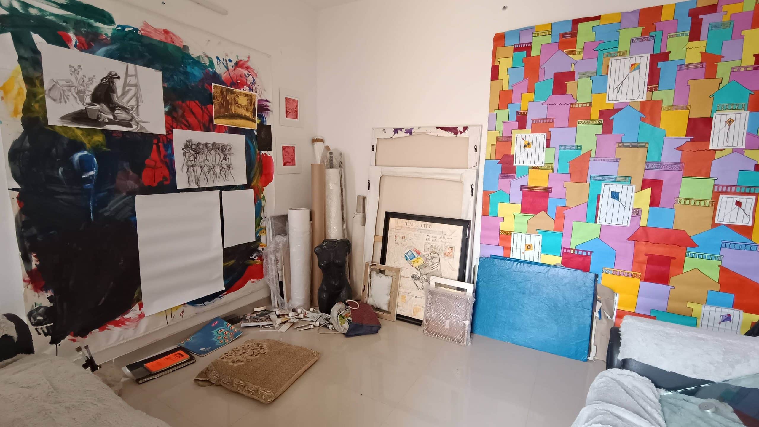 In the studio, every speck of paint has a purpose