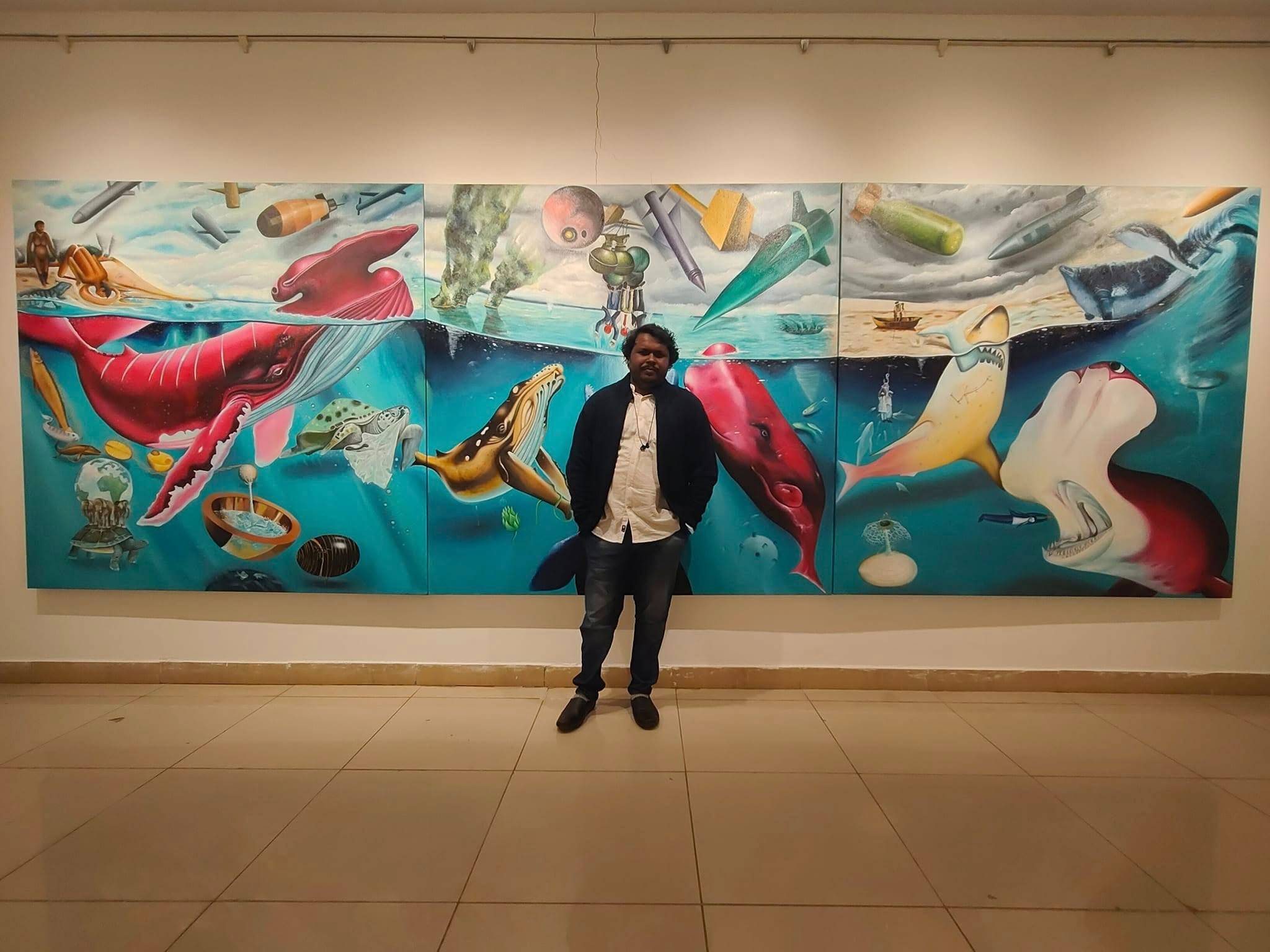 I'll never forget seeing my huge painting exhibited in that gallery; I felt immense joy seeing it on the wall.