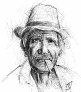 Scribble art of Old Man