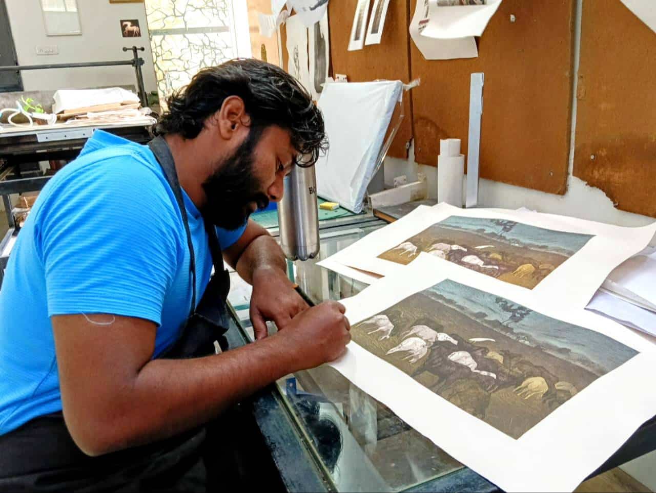 While I was signing on the printmaking editions